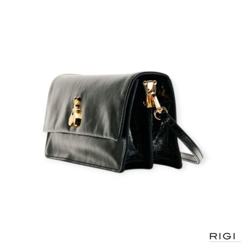 Patrizia Pepe Borsa Bag 8B0131/L0008-K507 in zwart crinkle black voor dames. 
