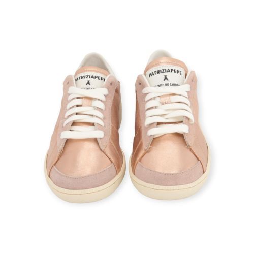 Patrizia Pepe Skin dames sneaker in roze shinning leer.