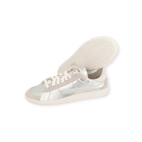 Patrizia Pepe Skin dames sneaker in zilver shinning leer.