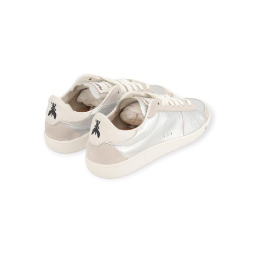 Patrizia Pepe Skin dames sneaker in zilver shinning leer.