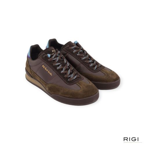 PS Paul Smith M2S-DVR81-TLEA Dover sneaker in kaki, bruin suède nylon voor heren. PS Paul Smith M2S-DVR81-TLEA Dover sneaker in kaki, bruin suède nylon voor heren.