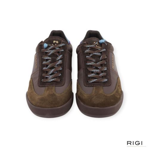 PS Paul Smith M2S-DVR81-TLEA Dover sneaker in kaki, bruin suède nylon voor heren. PS Paul Smith M2S-DVR81-TLEA Dover sneaker in kaki, bruin suède nylon voor heren.