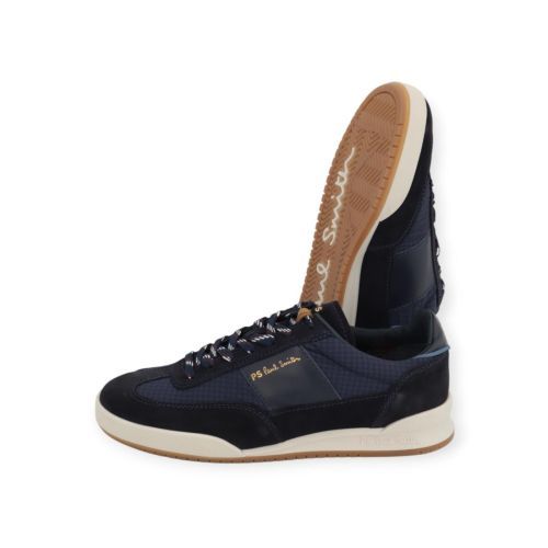 Paul Smith Dover sneaker in blauw suède, nylon voor heren. 