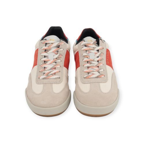 Paul Smith Dover M2S heren sneaker in wit met rood leer. Paul Smith Dover M2S heren sneaker in wit met rood leer.
