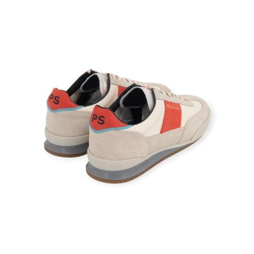 Paul Smith Dover M2S heren sneaker in wit met rood leer. Paul Smith Dover M2S heren sneaker in wit met rood leer.