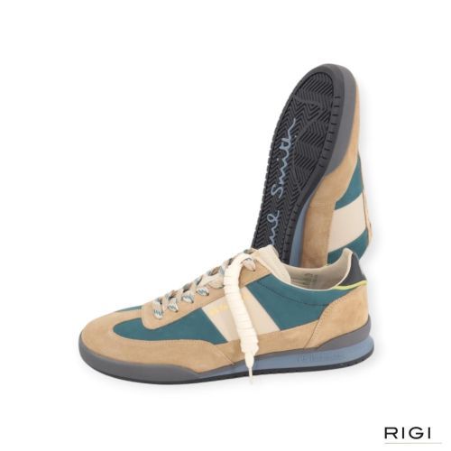 PS Paul Smith Dover sneaker in zand suède, blauw nubuck met offwit leer voor heren. PS Paul Smith Dover sneaker in zand suède, blauw nubuck met offwit leer voor heren.