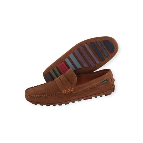 Paul Smith Jenson heren mocassin in cognac suede.