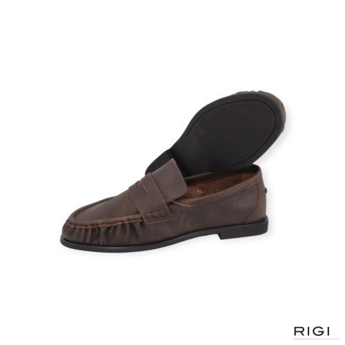 Pavement PaElmira mocassin in bruin vintage leer voor dames. 