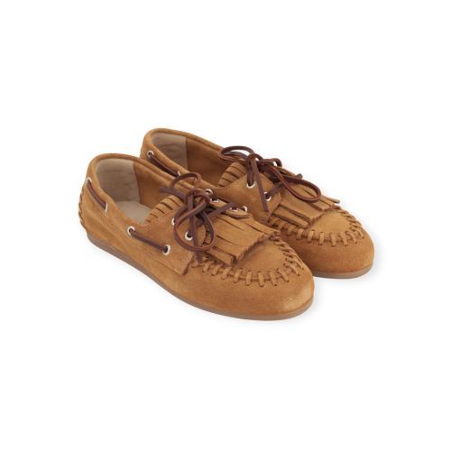 Pavement Magda mocassin in cognac suède voor dames.