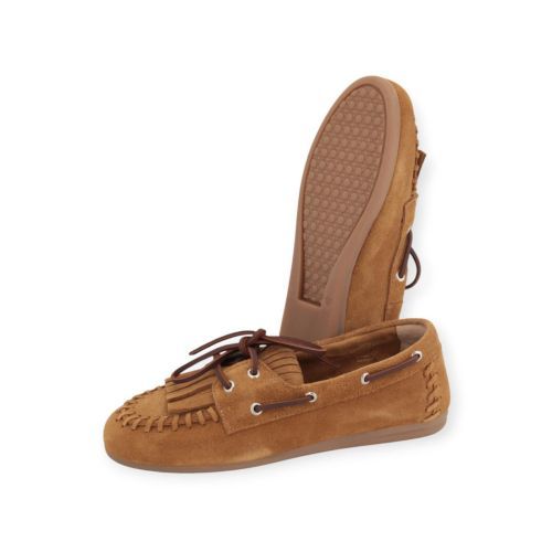 Pavement Magda mocassin in cognac suède voor dames.