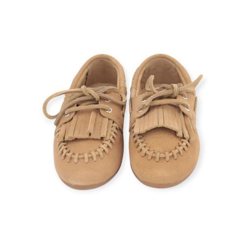 Pavement Magda mocassin, bootschoen in zand / taupe suède voor dames. 