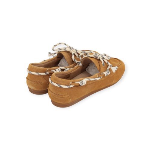 Pavement Pamarin Bold Lace Tan suède mocassin in beige suède. 