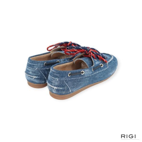 Pavement Marin mocassin boatloafer in jeans denim voor dames. Pavement Marin mocassin boatloafer in jeans denim voor dames.