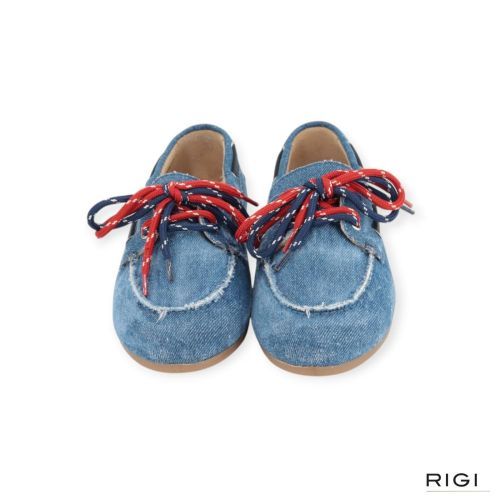 Pavement Marin mocassin boatloafer in jeans denim voor dames. 