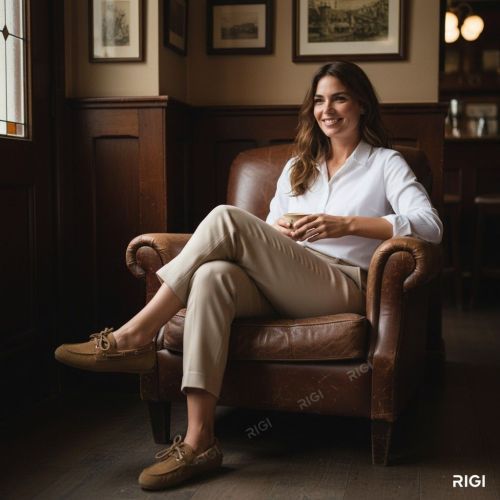 Pavement Marin mocassin, bootschoen in camel - beige suede leer voor dames. Pavement Marin mocassin, bootschoen in camel - beige suede leer voor dames.