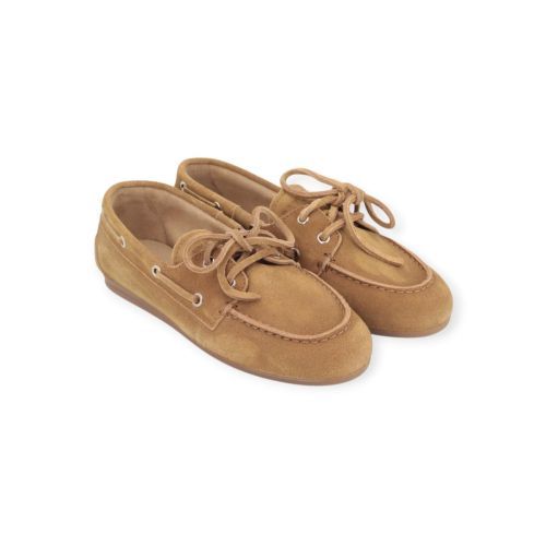 Pavement Marin mocassin, bootschoen in camel - beige suede leer voor dames. Pavement Marin mocassin, bootschoen in camel - beige suede leer voor dames.