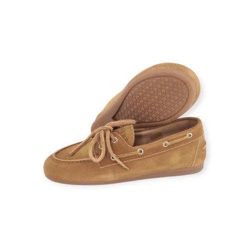 Pavement Marin mocassin, bootschoen in camel - beige suede leer voor dames. Pavement Marin mocassin, bootschoen in camel - beige suede leer voor dames.