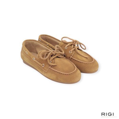 Pavement Marin mocassin, bootschoen in camel - beige suede leer voor dames. 