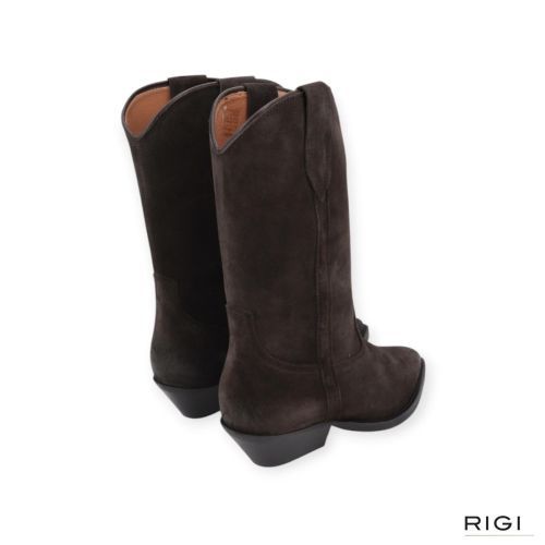 Pavement Nikki dames enkellaars in bruin suede leer.