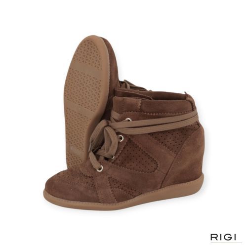 Pavement Pavibe 2 enkelsneaker, sneakerboot in bruin suède voor dames.