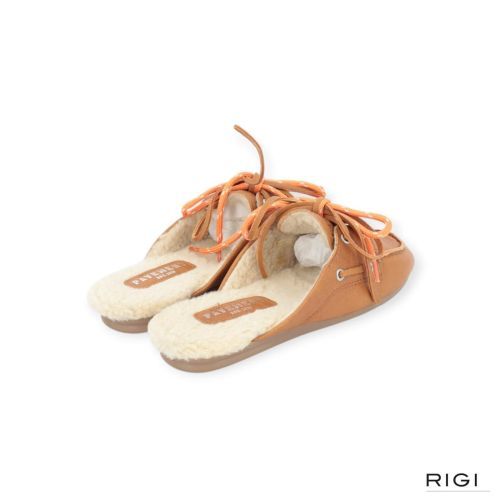 Pavement Yasma Lace Fur slipper in cognac leer voor dames. Pavement Yasma Lace Fur slipper in cognac leer voor dames.