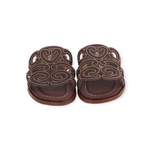 Pedro Miralles slipper in bruinleer voor dames. Pedro Miralles slipper in bruinleer voor dames.