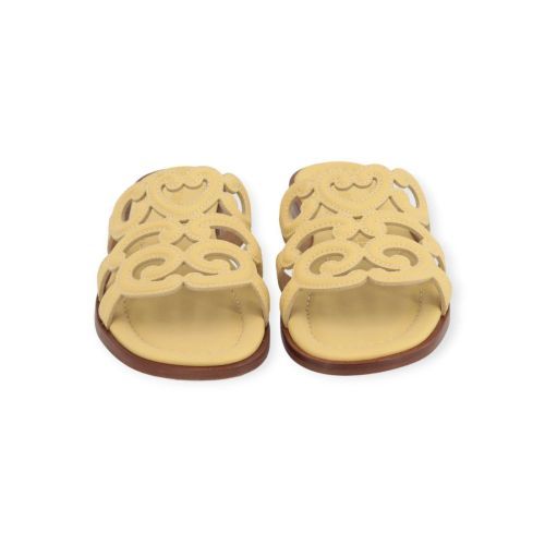 Pedro Miralles slipper in geel leer voor dames. Pedro Miralles slipper in geel leer voor dames.