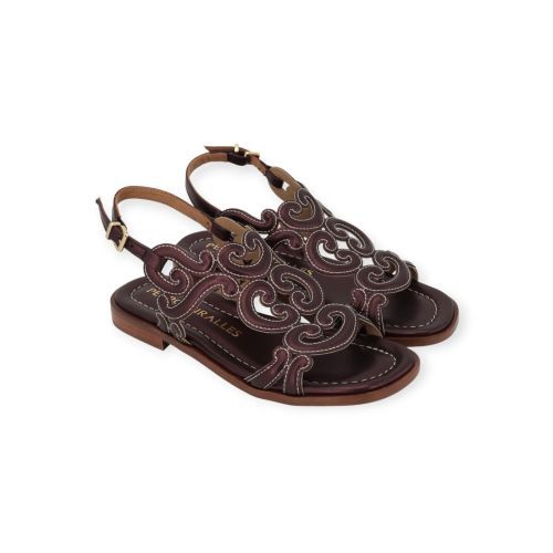 Pedro miralles dames sandaal plat in het brons leer. Pedro miralles dames sandaal plat in het brons leer.