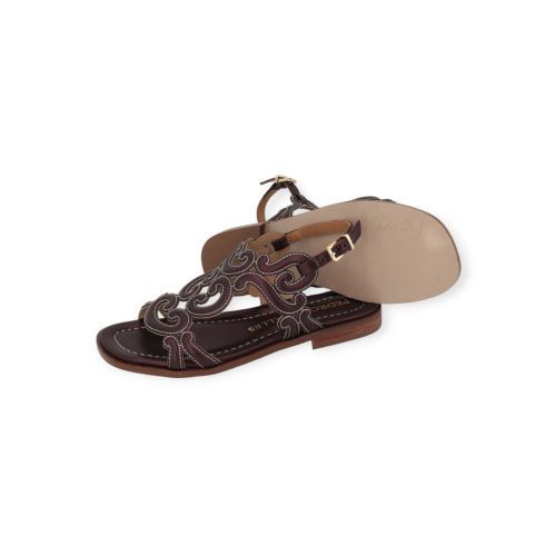 Pedro miralles dames sandaal plat in het brons leer. Pedro miralles dames sandaal plat in het brons leer.