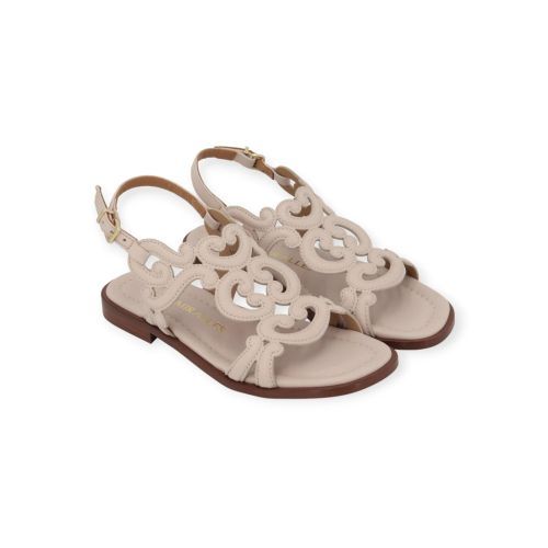 Pedro miralles 18032 dames sandaal plat in het nude leer.