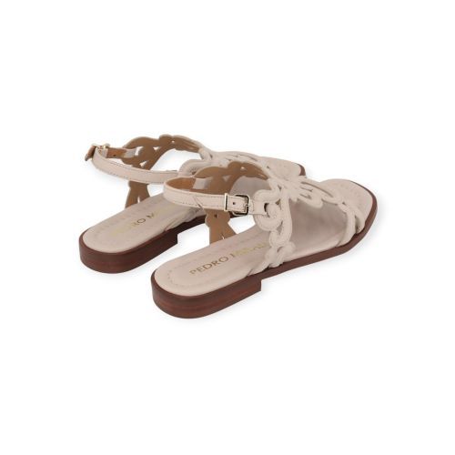 Pedro miralles 18032 dames sandaal plat in het nude leer.