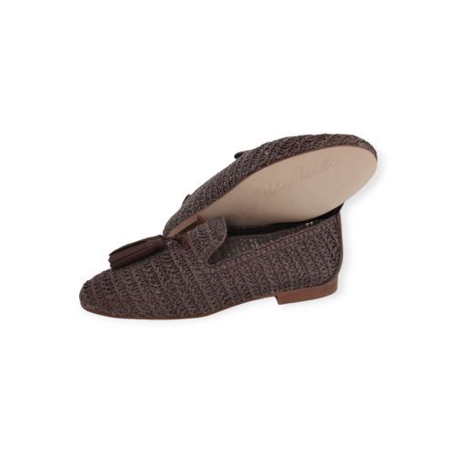 Pedro Miralles dames mocassin in bruin raffia. Pedro Miralles dames mocassin in bruin raffia.