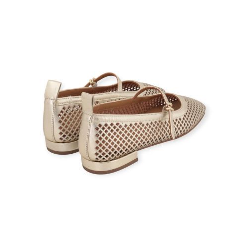 Pedro Miralles ballerina in goud perforée leer voor dames.