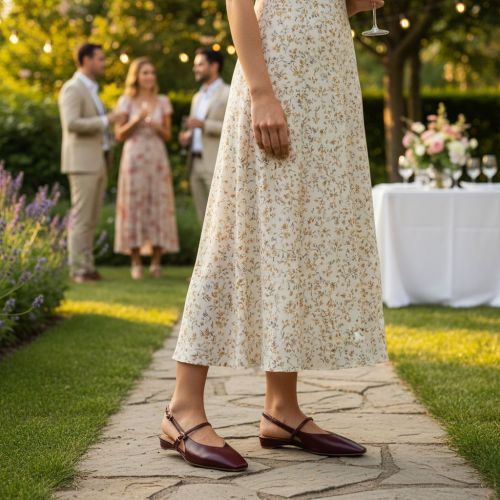 Pedro Miralles ballerina in bordeaux leer voor dames. 