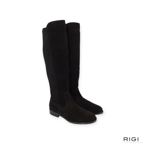 Pedro Miralles dames laars in zwart suede stretch. 