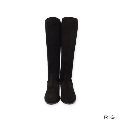 Pedro Miralles dames laars in zwart suede stretch. 