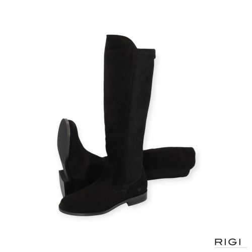 Pedro Miralles dames laars in zwart suede stretch. 