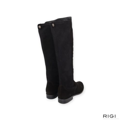 Pedro Miralles dames laars in zwart suede stretch. 