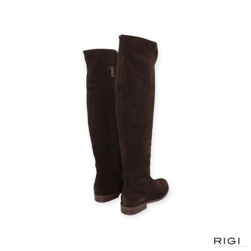 Pedro MIralles dames laars in bruin suede stretch leer. Pedro MIralles dames laars in bruin suede stretch leer.