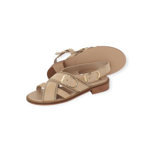 Pertini 33160 dames sandaal in het zand suede leer.