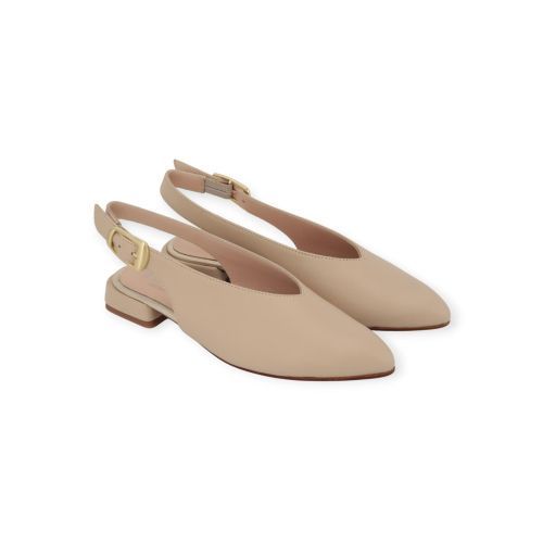 Pertini dames ballerina slingback in beige leer.
