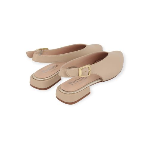 Pertini dames ballerina slingback in beige leer.