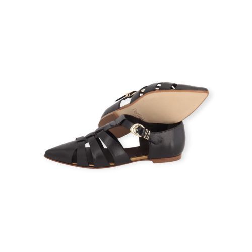 Pertini mocassin in zwart leer voor dames.
