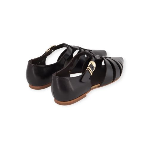 Pertini mocassin in zwart leer voor dames.