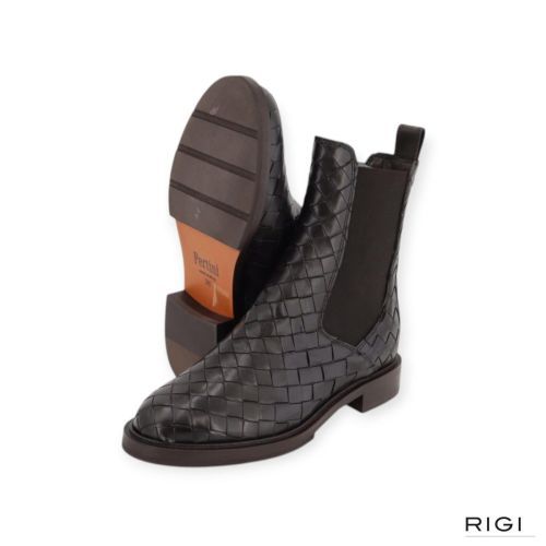 Pertini 262W33239D2 enkellaars in bruin tressée leer voor dames. 