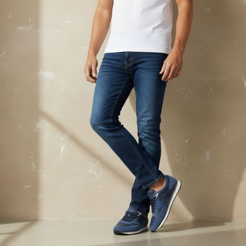 Philippe Model Blville low sneaker in blauw leer voor heren.