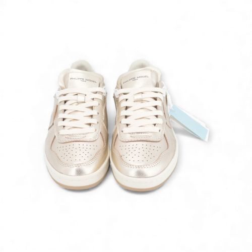 Philippe Model PGAL Low dames sneaker in goud. Philippe Model PGAL Low dames sneaker in goud.