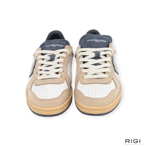 Philippe Model PGAL PGLD XG01 sneaker in offwit met beige voor dames.