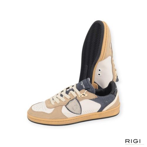 Philippe Model PGAL PGLD XG01 sneaker in offwit met beige voor dames.