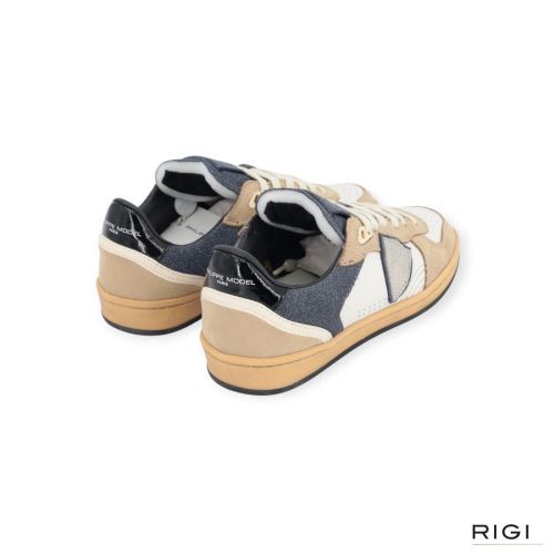 Philippe Model PGAL PGLD XG01 sneaker in offwit met beige voor dames.